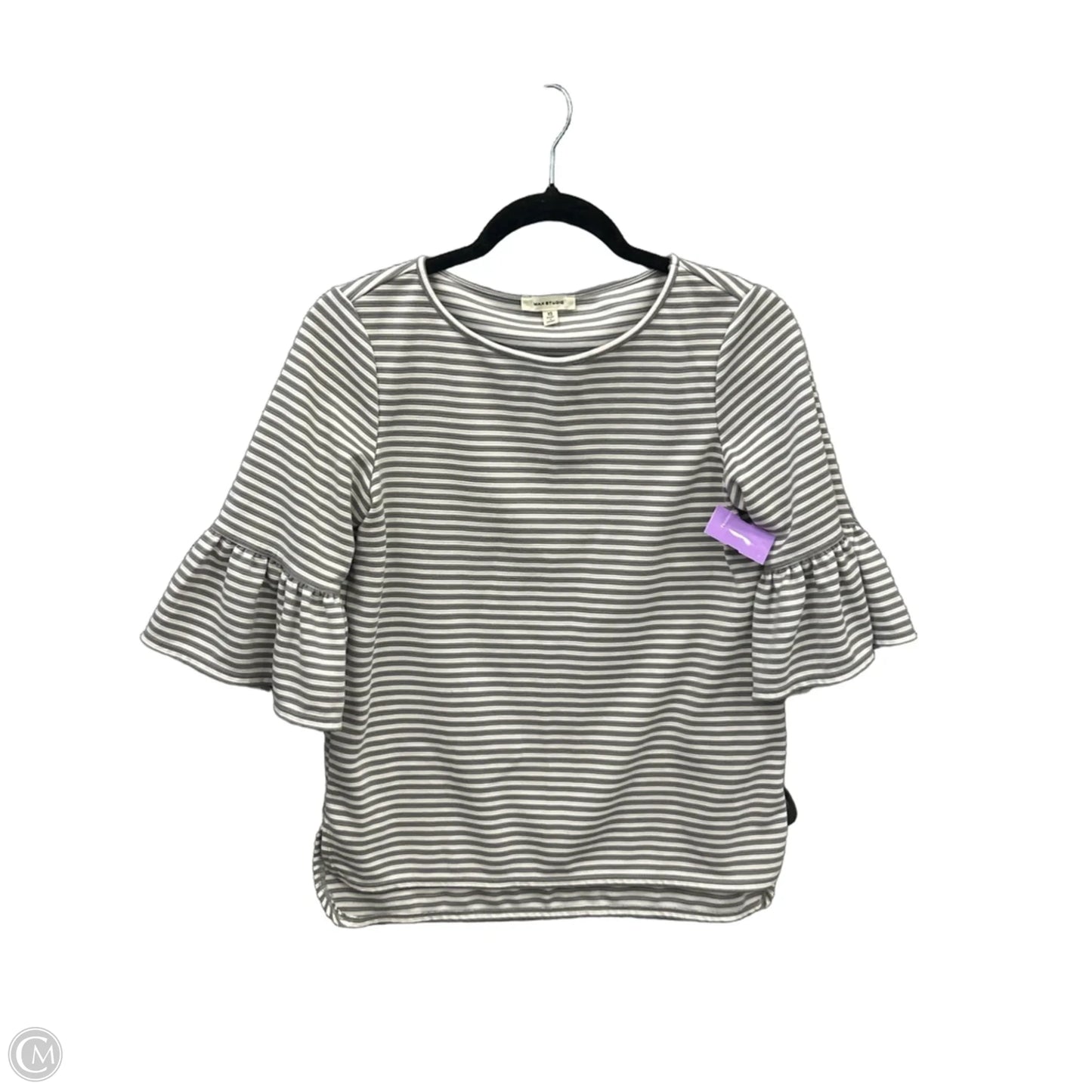 Top 3/4 Sleeve By Max Studio In Striped Pattern, Size: Xs