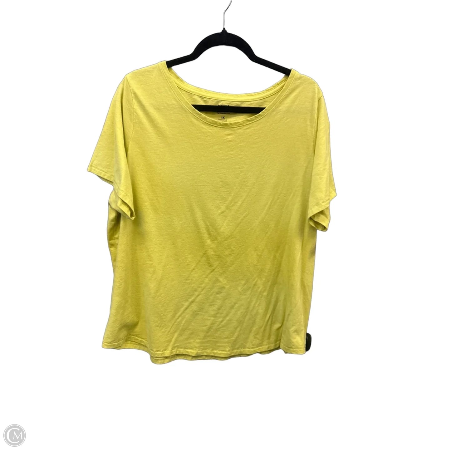 Top Short Sleeve Basic By Sonoma In Yellow, Size: 1x