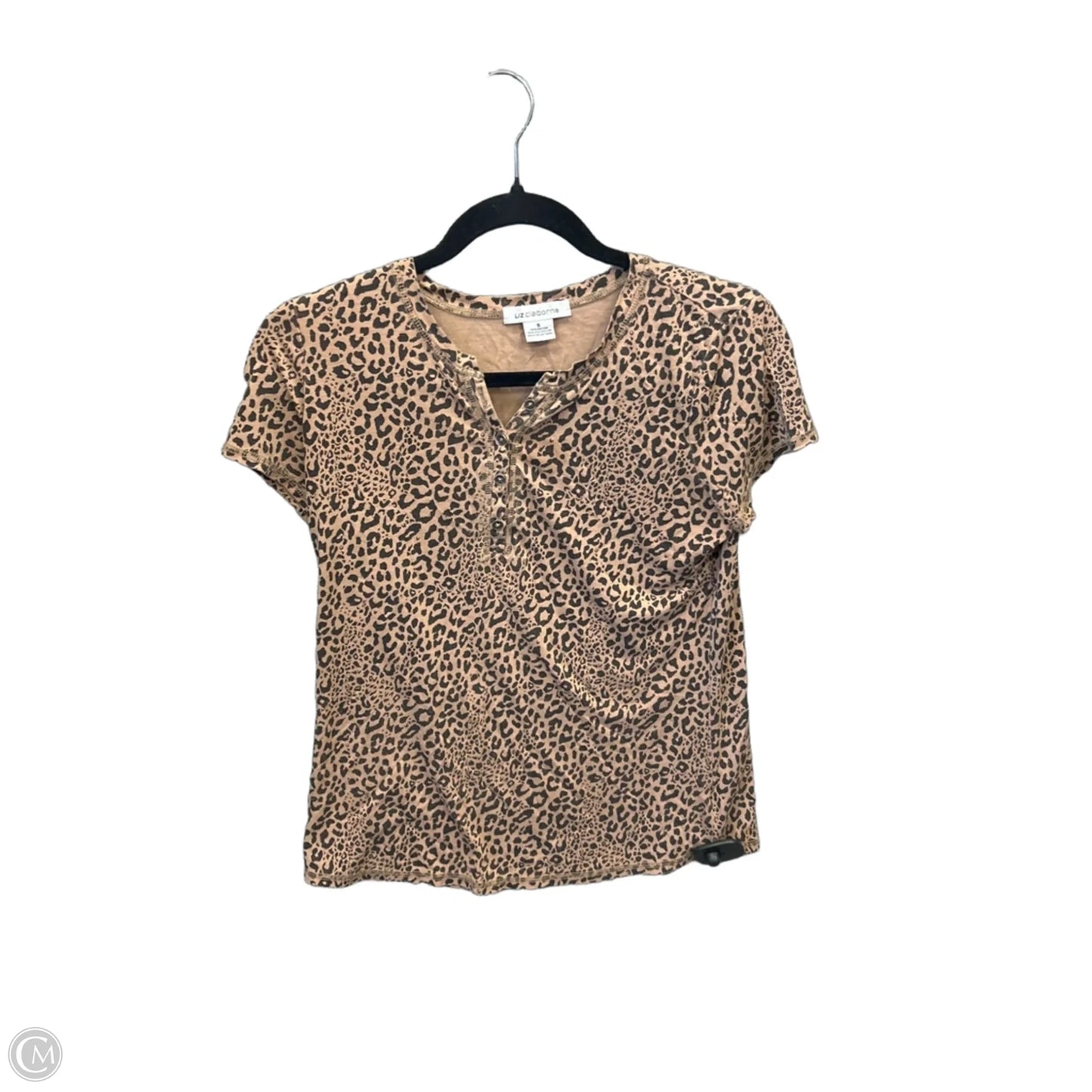 Top Short Sleeve By Liz Claiborne In Animal Print, Size: S
