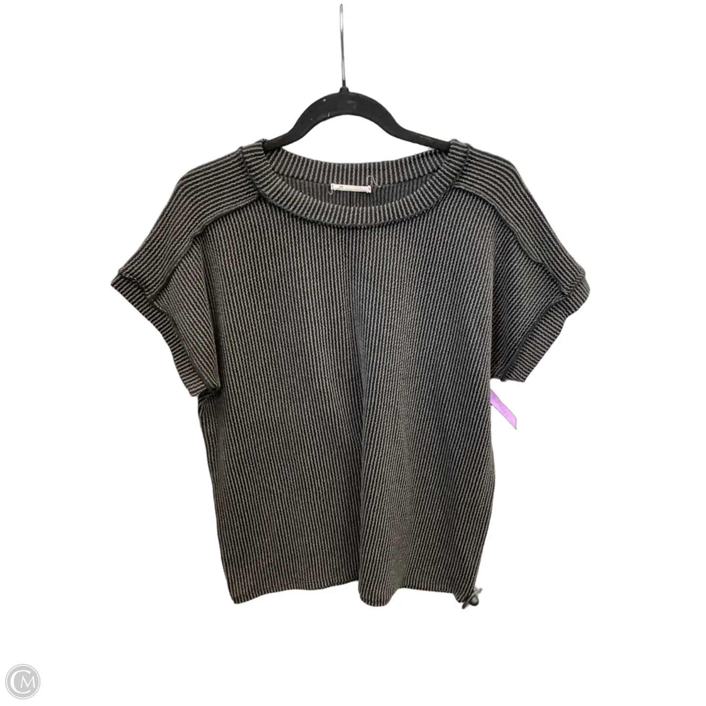 Top Short Sleeve By Bombom In Grey, Size: L