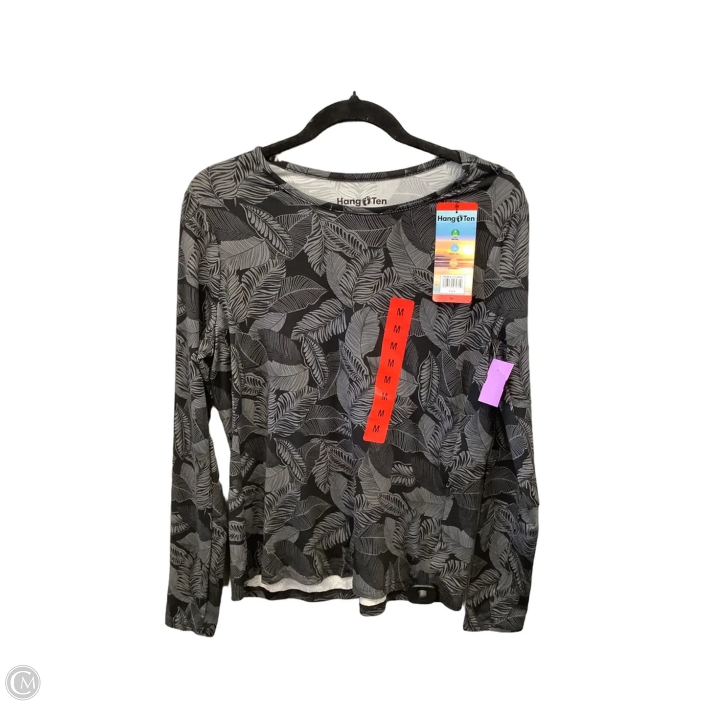 Athletic Top Long Sleeve Crewneck By Hang Ten In Grey, Size: M