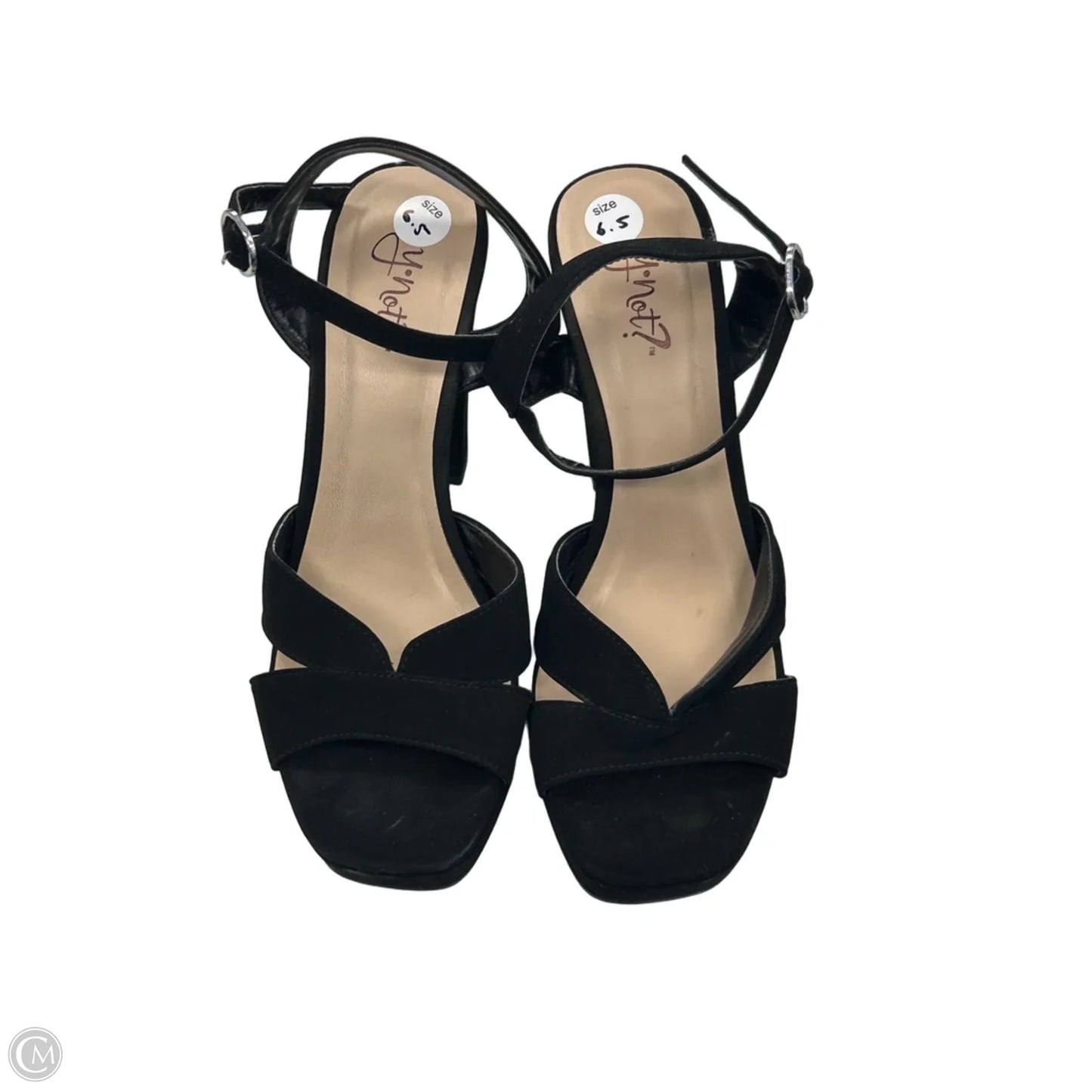 Sandals Heels Block By Clothes Mentor In Black, Size: 6.5