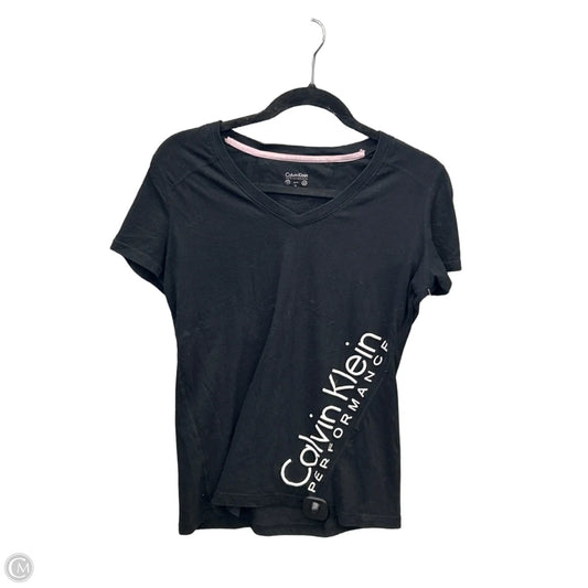 Athletic Top Short Sleeve By Calvin Klein Performance In Black, Size: L