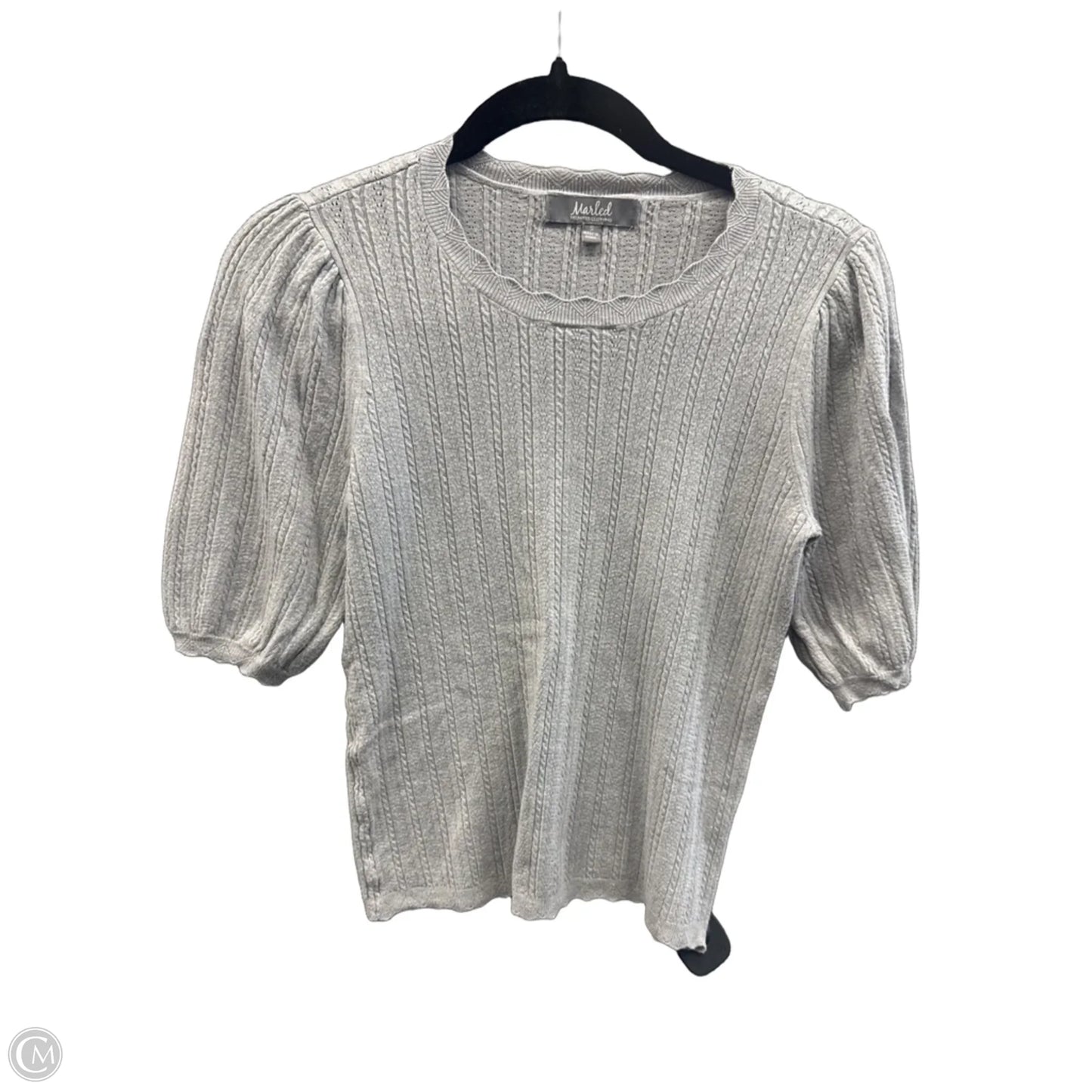 Top Short Sleeve By Marled In Grey, Size: S