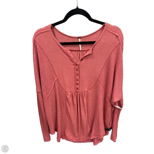 Tunic Long Sleeve By Free People In Pink, Size: Sp