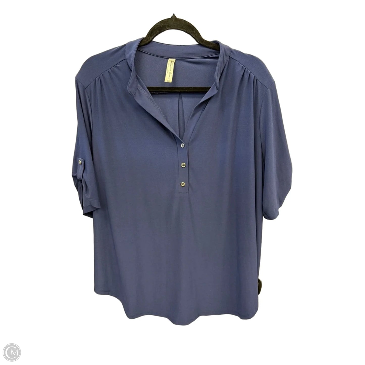 Top Short Sleeve By Clothes Mentor In Navy, Size: 2x