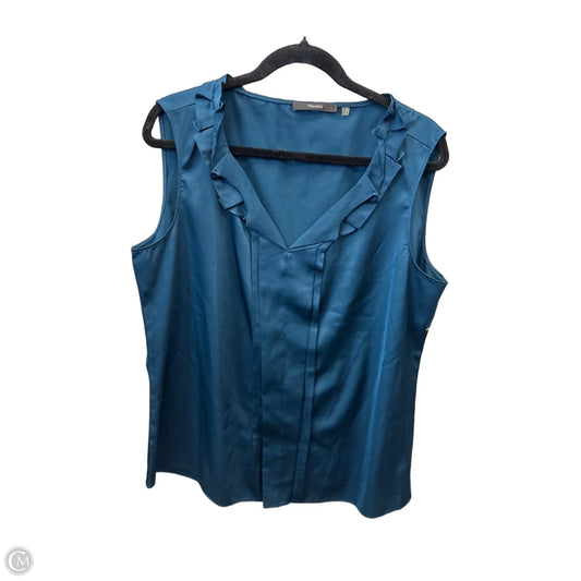 Blouse Sleeveless By Tahari In Blue, Size: Xl