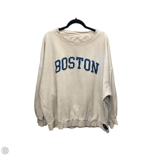 Sweatshirt Crewneck By American Eagle In Cream, Size: Xxl