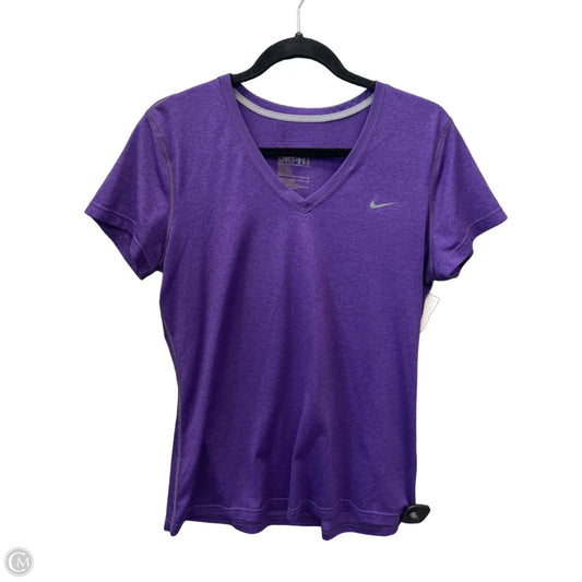 Athletic Top Short Sleeve By Nike Apparel In Purple, Size: L