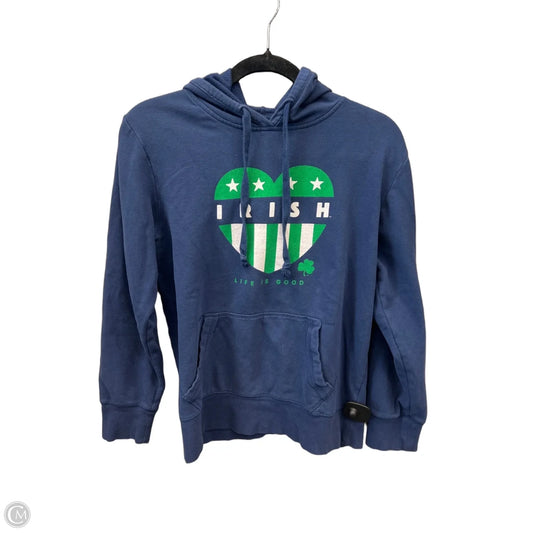 Sweatshirt Hoodie By Life Is Good In Navy, Size: M