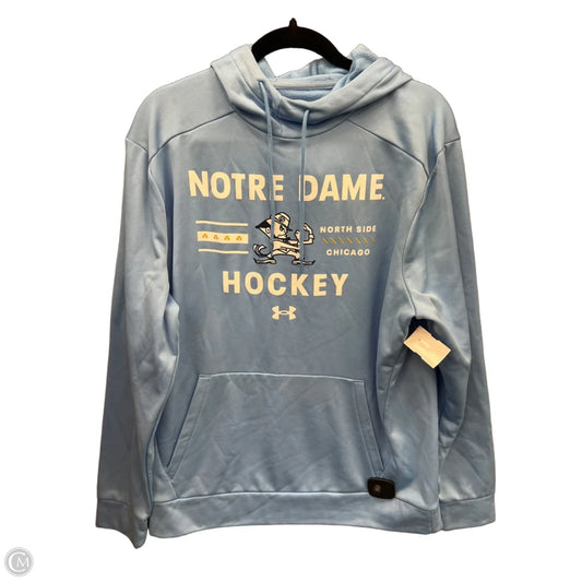 Athletic Top Long Sleeve Hoodie By Under Armour In Blue, Size: L
