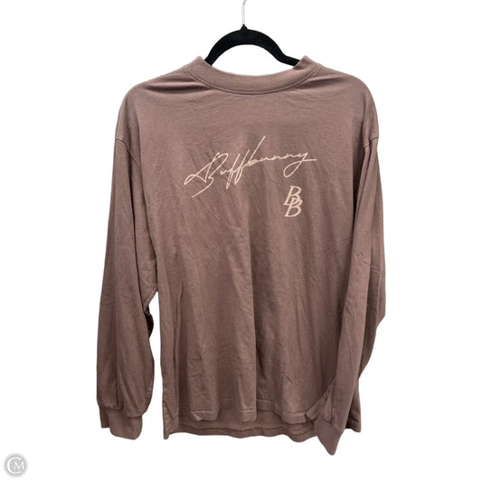Top Long Sleeve By Buffbunny In Brown, Size: L