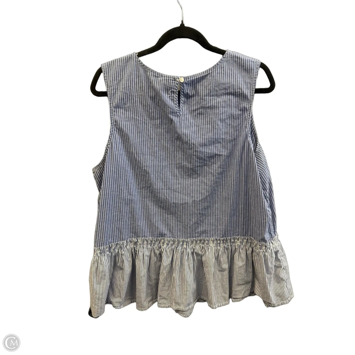 Top Sleeveless By Time And Tru In Striped Pattern, Size: Xl
