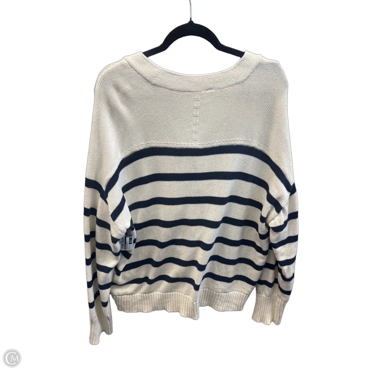 Sweater Cardigan By Terra & Sky In Striped Pattern, Size: Xl