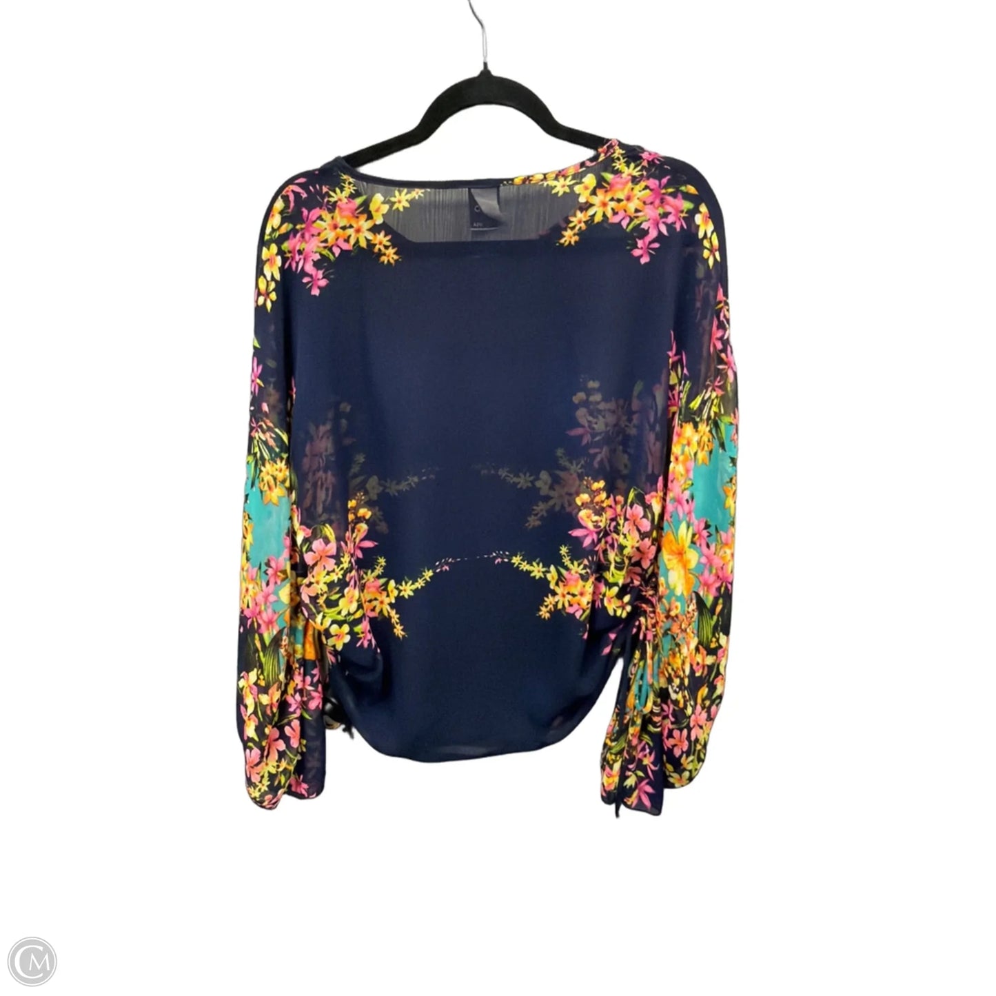 Blouse 3/4 Sleeve By Clothes Mentor In Navy, Size: S