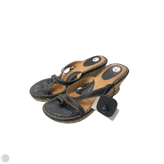 Sandals Heels Wedge By Born In Black, Size: 6