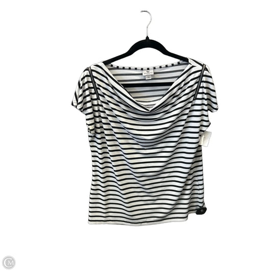 Top Short Sleeve By Worthington In Striped Pattern, Size: L