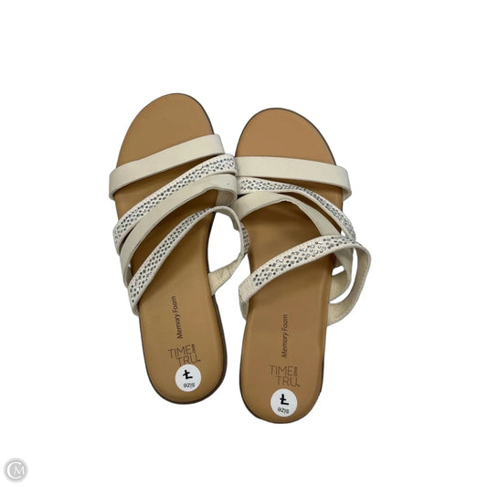 Sandals Flats By Time And Tru In White, Size: 7
