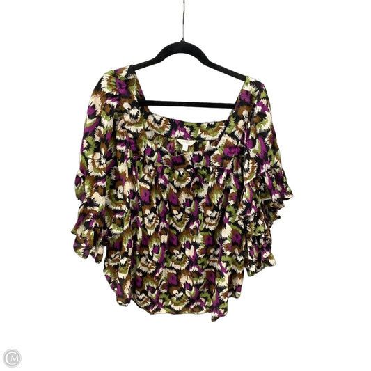 Top Short Sleeve By Terra & Sky In Multi-colored, Size: 3x