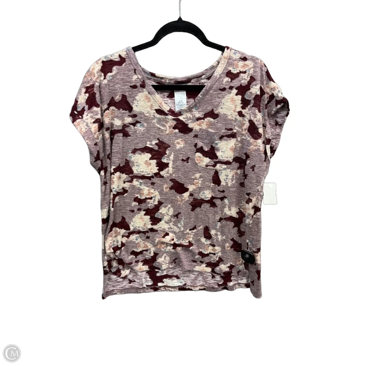 Top Short Sleeve By Time And Tru In Purple, Size: L