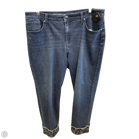 Jeans Straight By Chicos In Blue Denim, Size: 14