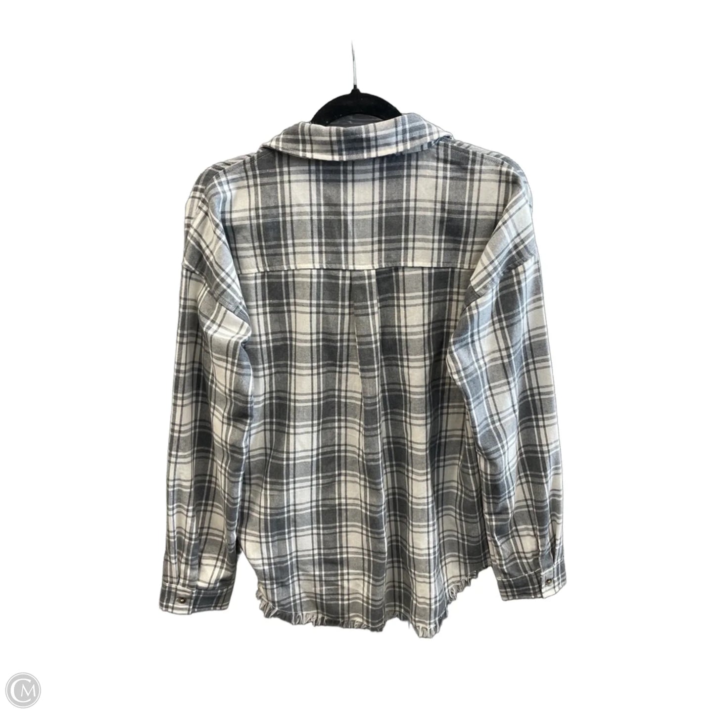 Top Long Sleeve By Hem & Thread In Plaid Pattern, Size: M