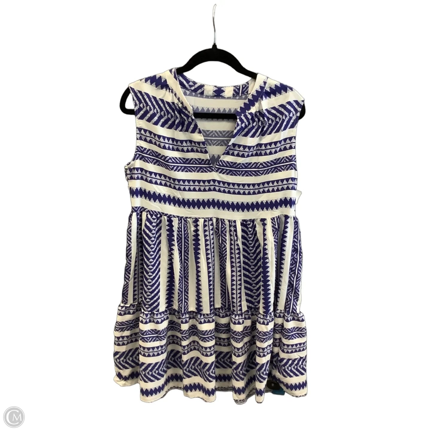 Dress Casual Midi By Cupshe In Blue & White, Size: M