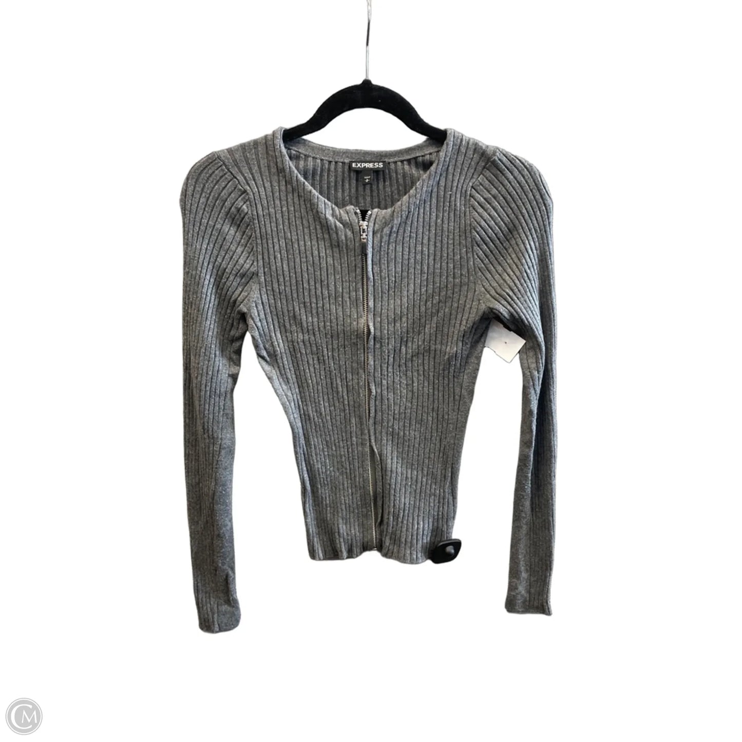 Top Long Sleeve By Express In Grey, Size: Sp