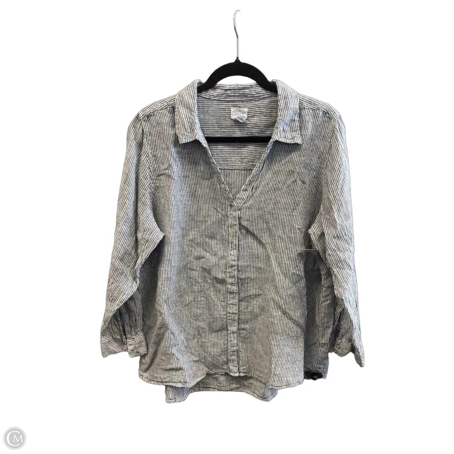 Top Long Sleeve By Sigrid Olsen In Striped Pattern, Size: 1x