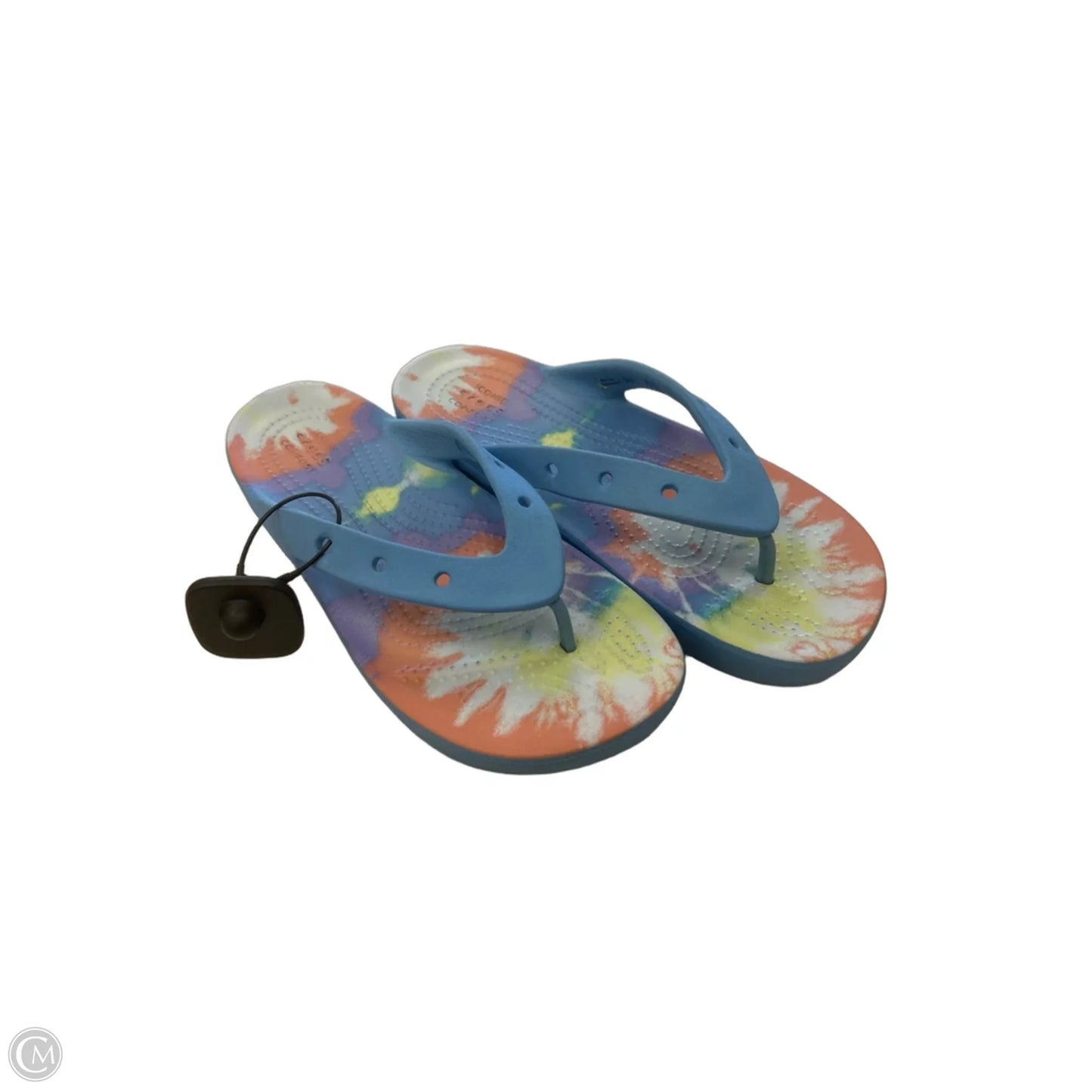 Sandals Flip Flops By Crocs In Blue, Size: 7