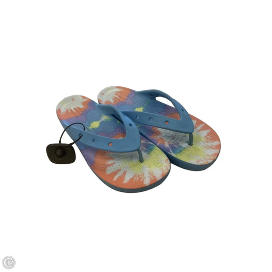 Sandals Flip Flops By Crocs In Blue, Size: 7