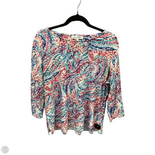 Top 3/4 Sleeve By Emily Daniels In Multi-colored, Size: L