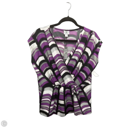 Blouse Short Sleeve By Worthington In Purple, Size: Xl