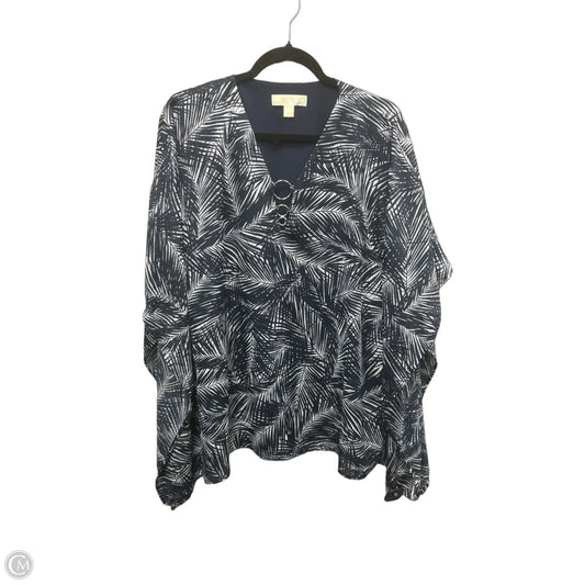 Blouse Short Sleeve By Michael By Michael Kors In Navy, Size: L