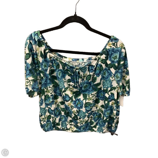 Top Short Sleeve By Loft In Blue, Size: L