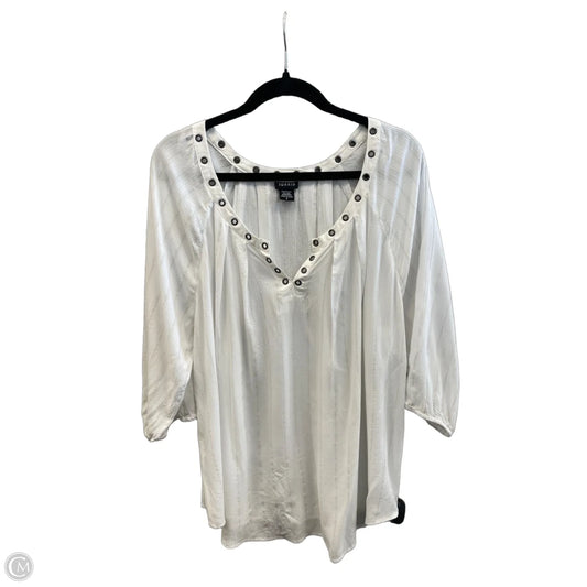 Tunic Long Sleeve By Torrid In White, Size: L