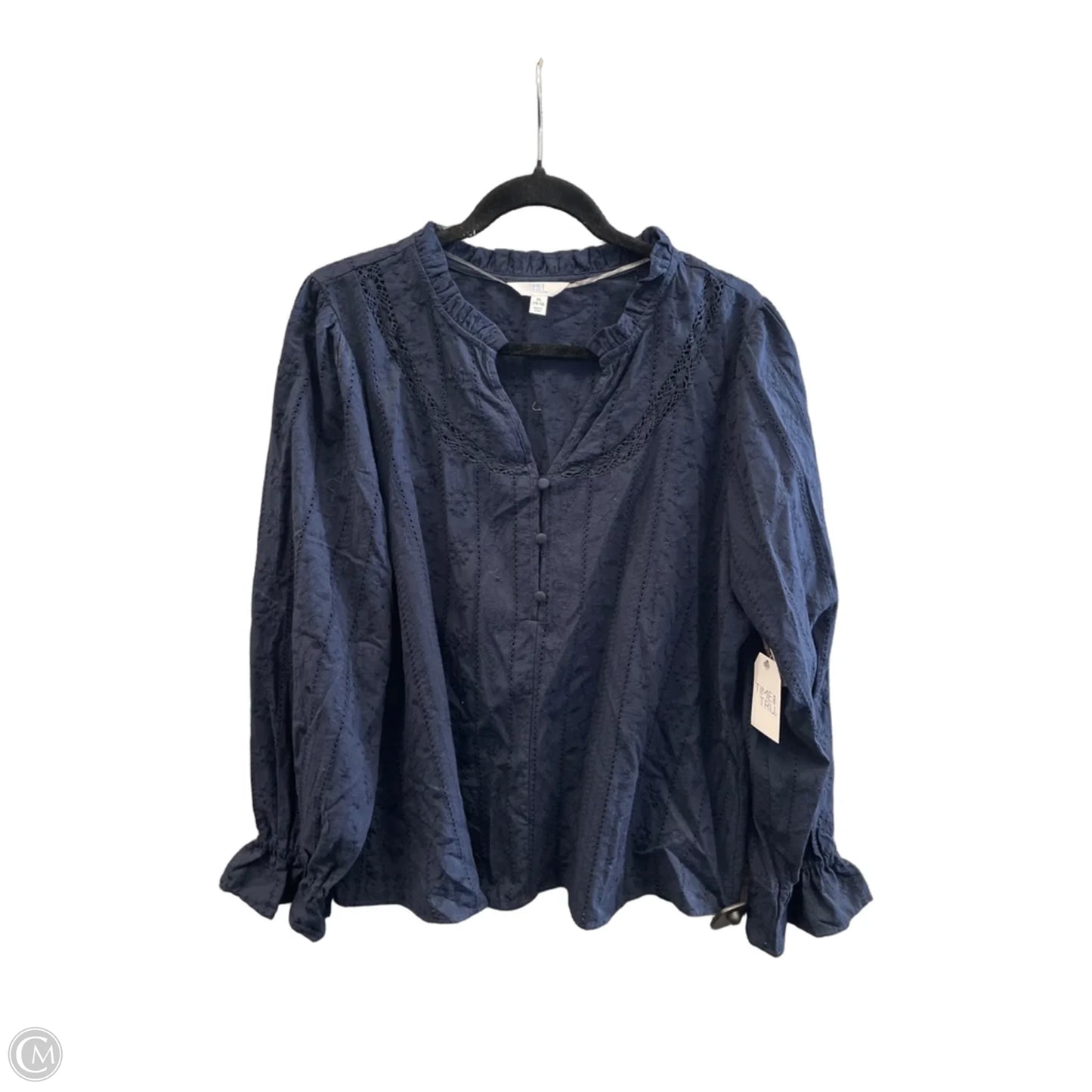Top Long Sleeve By Time And Tru In Navy, Size: Xl