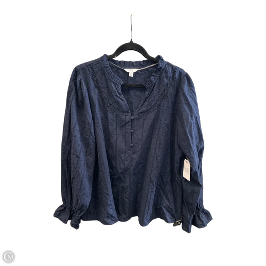 Top Long Sleeve By Time And Tru In Navy, Size: Xl