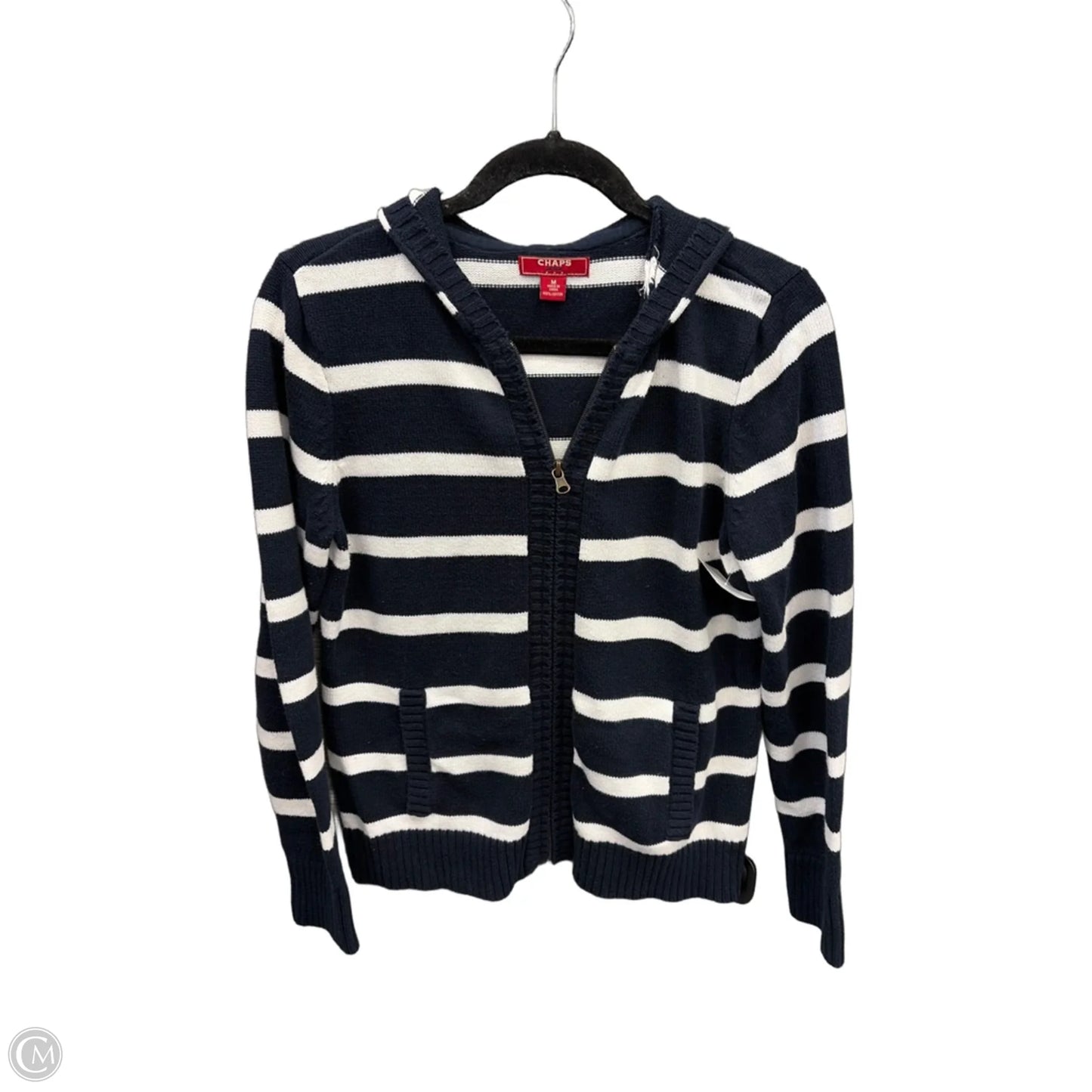 Sweatshirt Hoodie By Chaps In Striped Pattern, Size: M