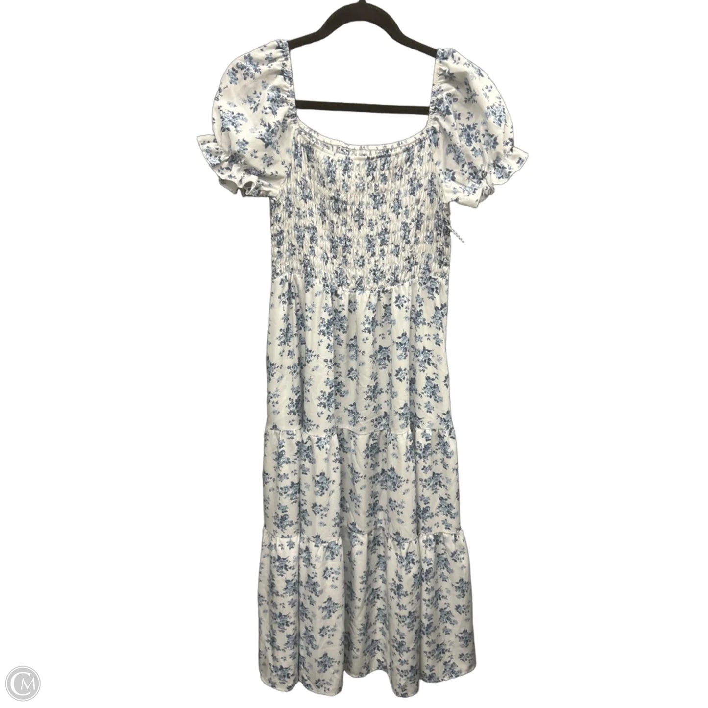 Dress Casual Maxi By Shein In Blue & White, Size: L