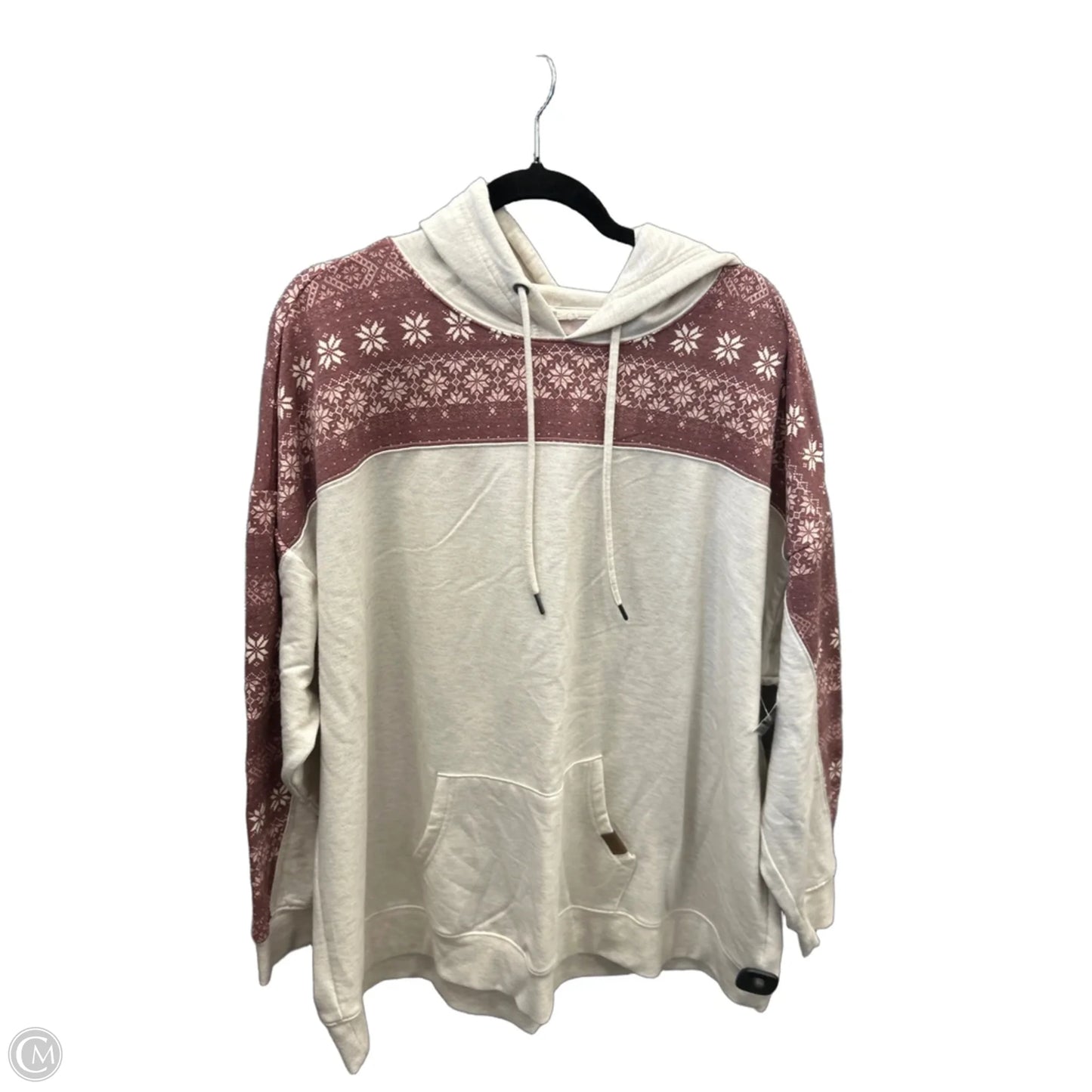 Sweatshirt Hoodie By Maurices In Cream & Purple, Size: 3x