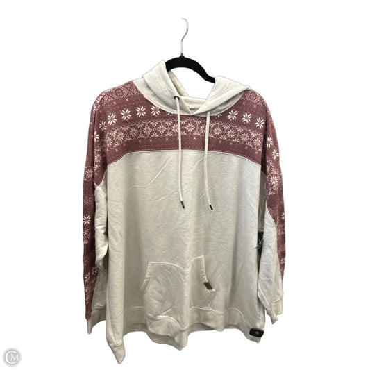 Sweatshirt Hoodie By Maurices In Cream & Purple, Size: 3x