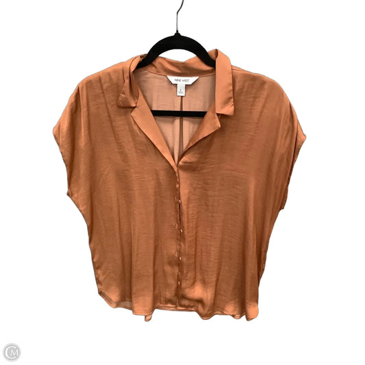 Blouse Short Sleeve By Nine West In Orange, Size: L