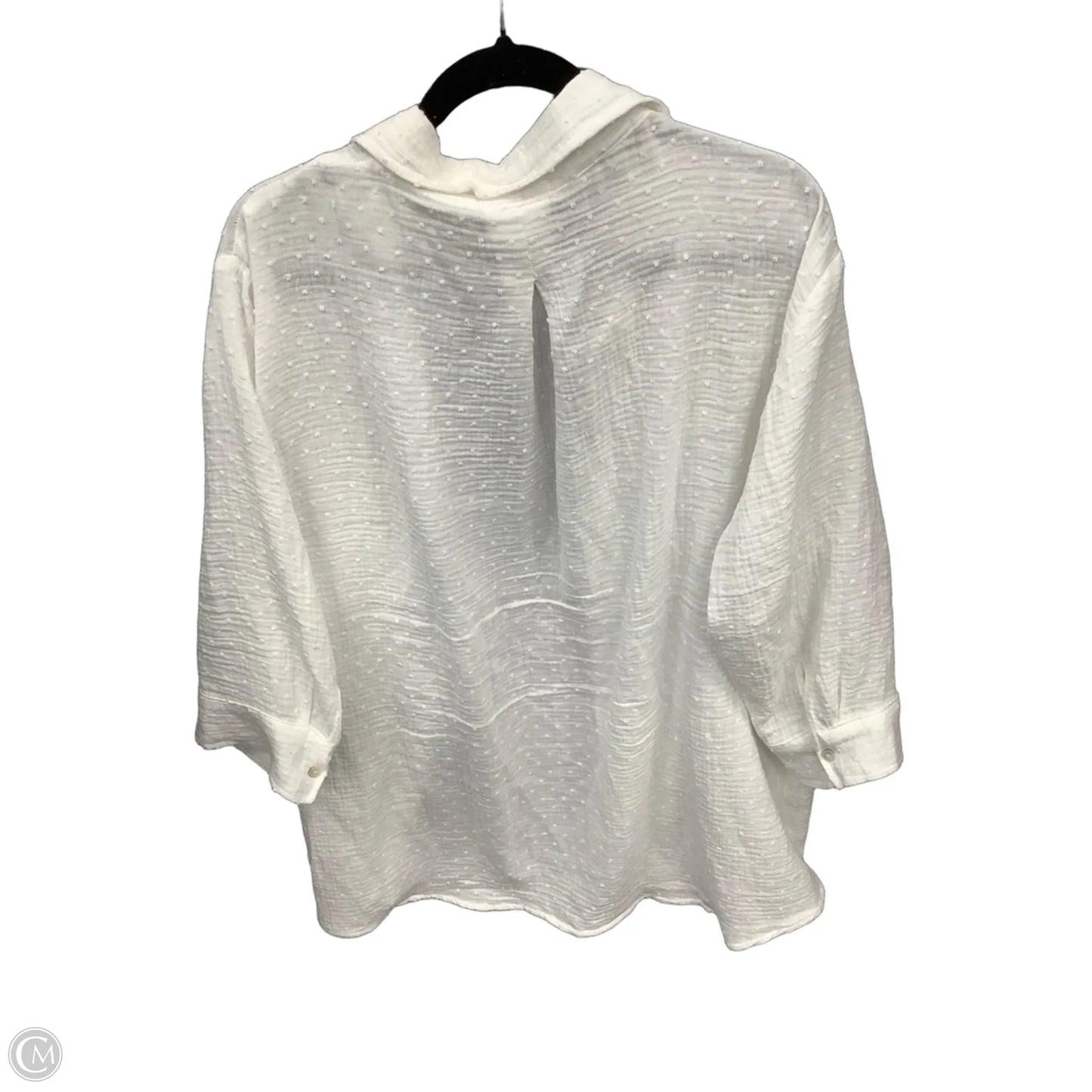 Top Long Sleeve By Cynthia Rowley In White, Size: 1x