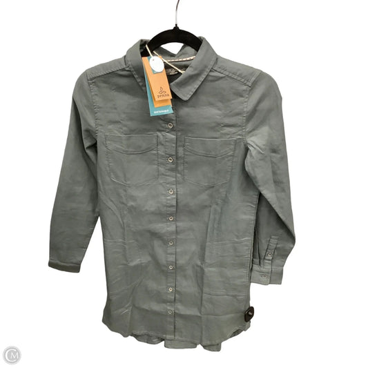 Dress Casual Midi By Prana In Grey Denim, Size: Xs