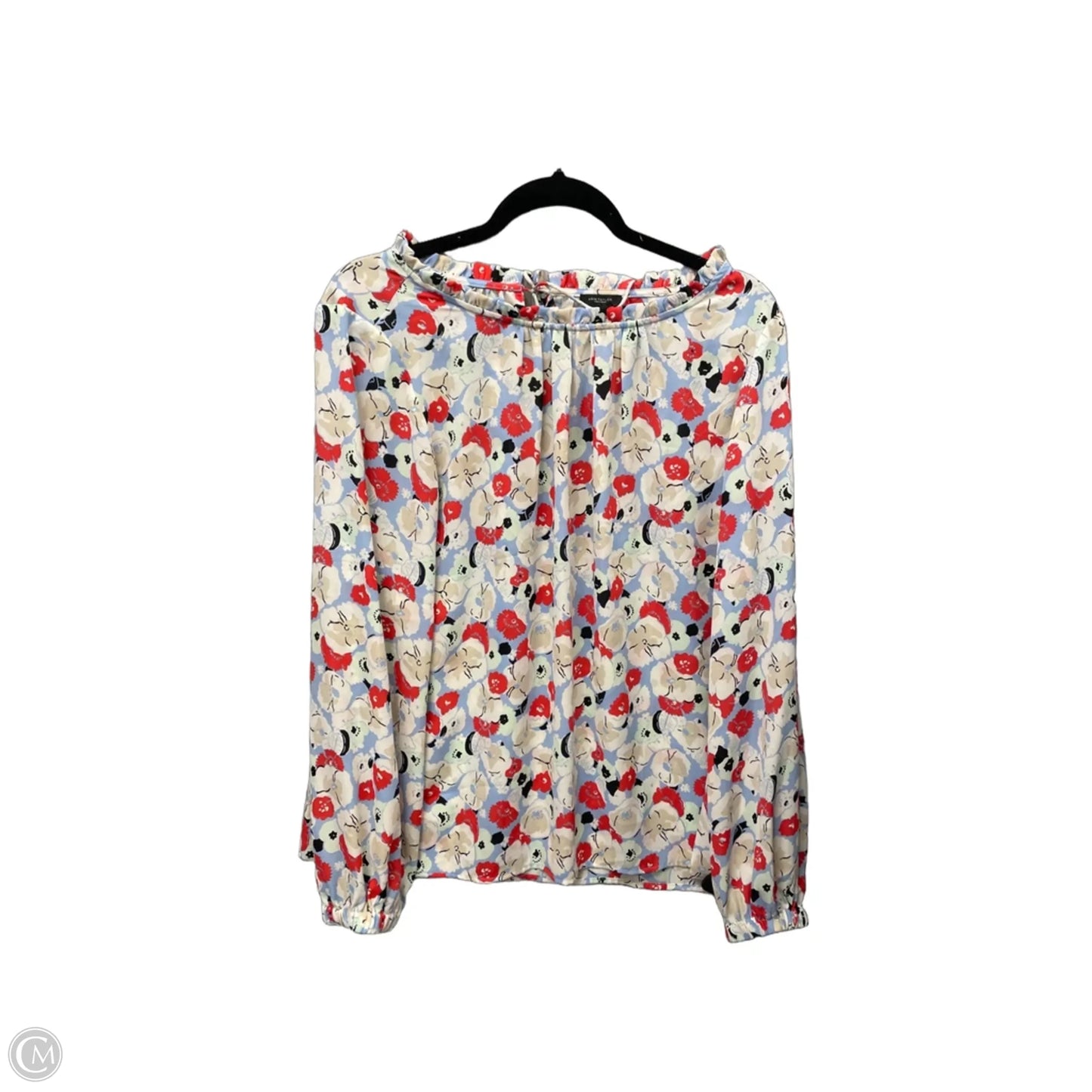 Blouse Long Sleeve By Ann Taylor In Floral Print, Size: L