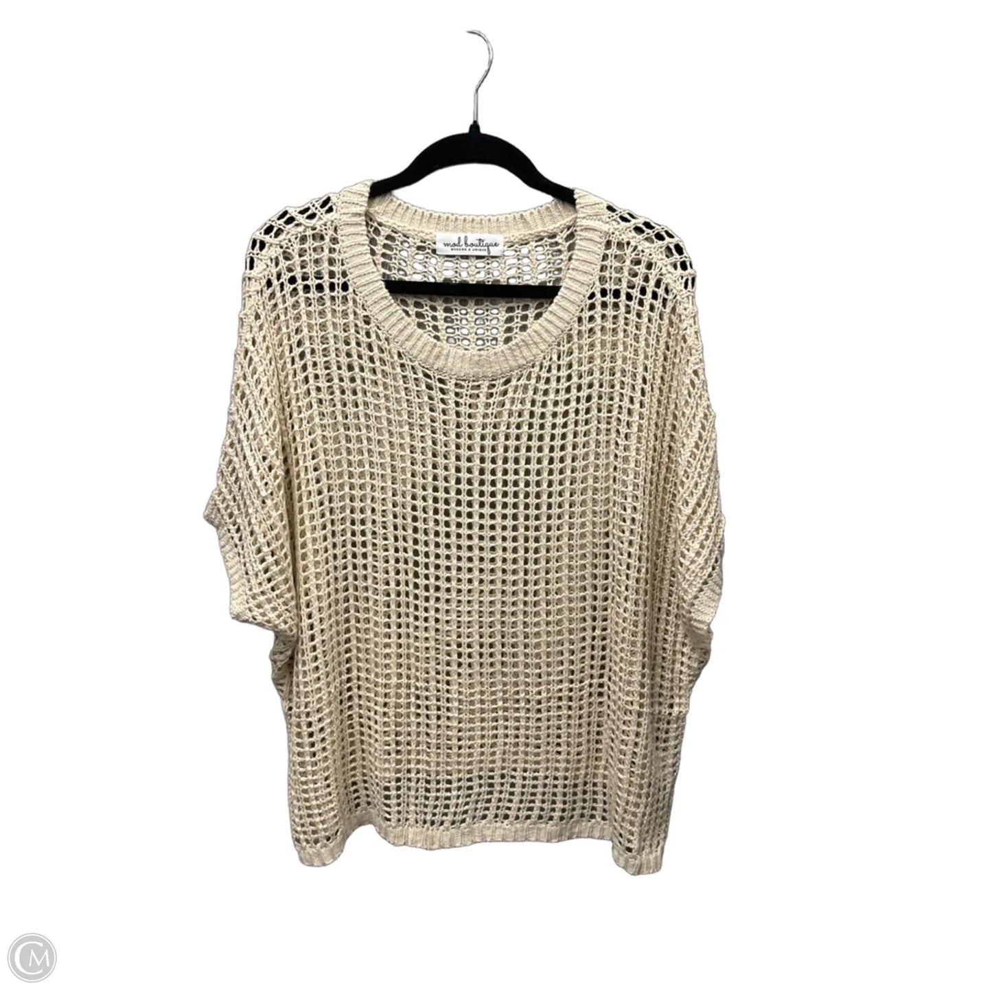 Sweater Short Sleeve By Clothes Mentor In Tan, Size: L