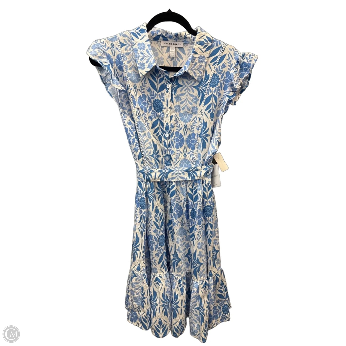 Dress Casual Midi By Ellen Tracy In Blue, Size: L