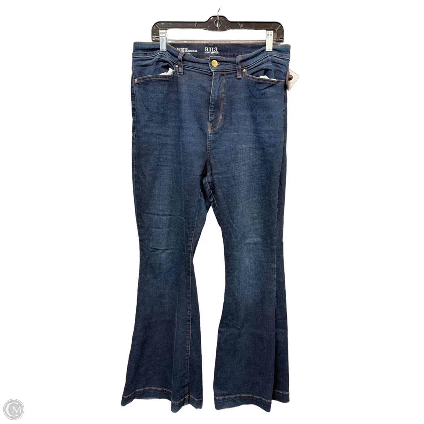 Jeans Flared By Ana In Blue Denim, Size: 14