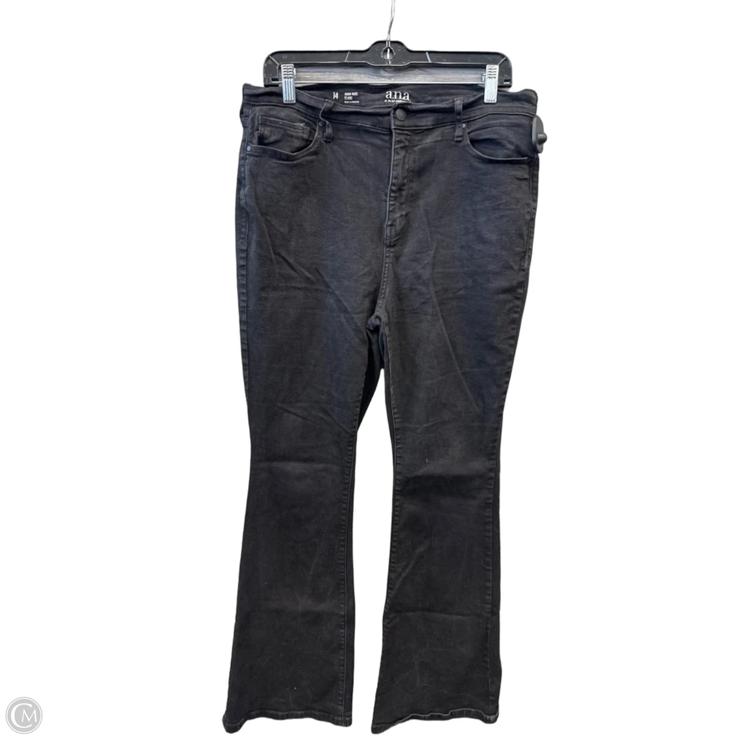 Jeans Flared By Ana In Black Denim, Size: 14